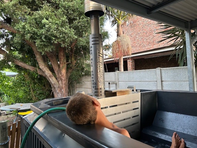 Empty hot tub